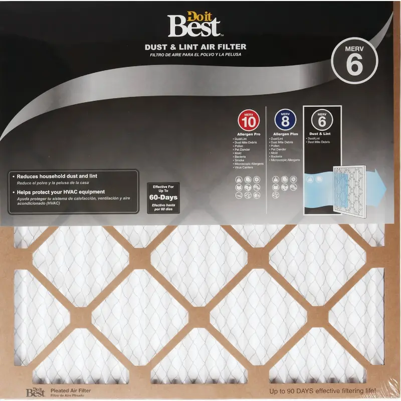 Do It Best Dust & Lint Furnace Filter – 10" × 24" × 1", Merv 6 Efficiency 1