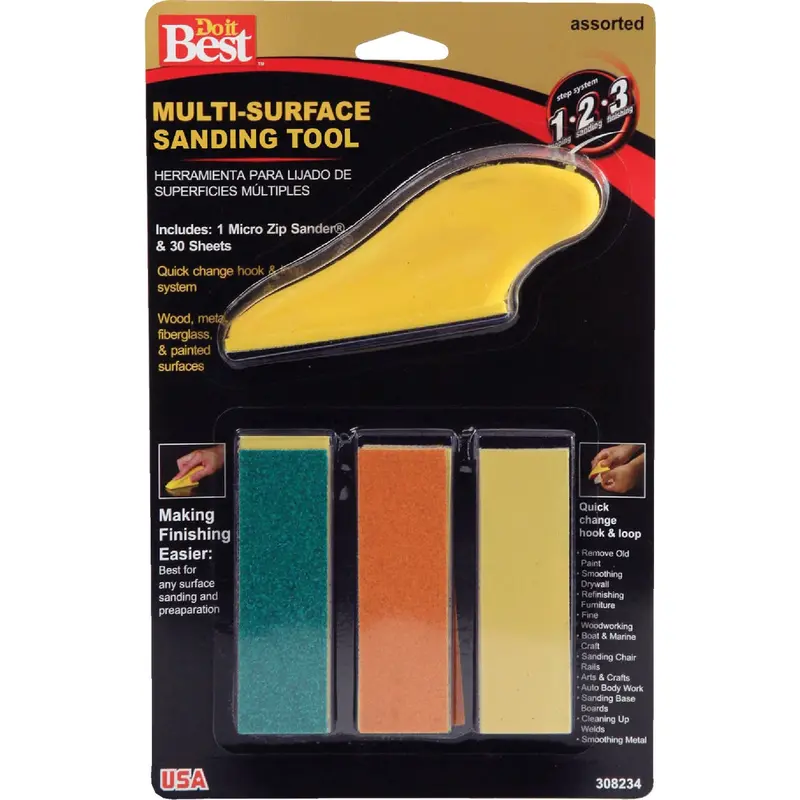 Do It Best Micro-Zip Hand Sanding Kit – Fine-Grit Flexible Sanding System 1