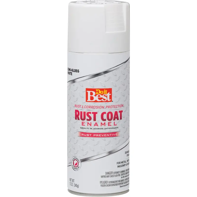 Do It Best Rust Coat Anti-Rust Spray Paint – Semi-Gloss White, 12-Ounce Can 1