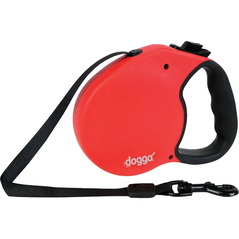 Doggo Retractable Dog Leash – Medium Size (Up To 44 Lbs), 16 Ft, Red 1