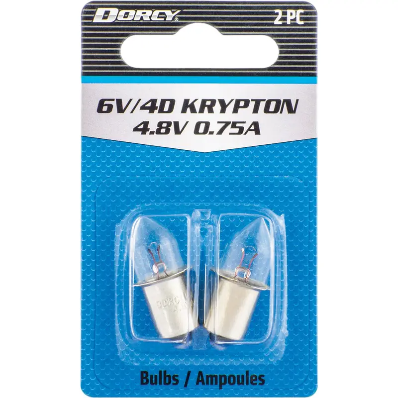 Dorcy Active Series Krypton Flashlight Bulbs – 4.8V, 2-Pack 1
