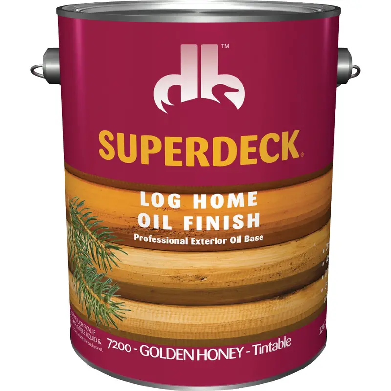 Duckback Superdeck Golden Honey Translucent Oil Finish For Log Homes – 1 Gallon 1