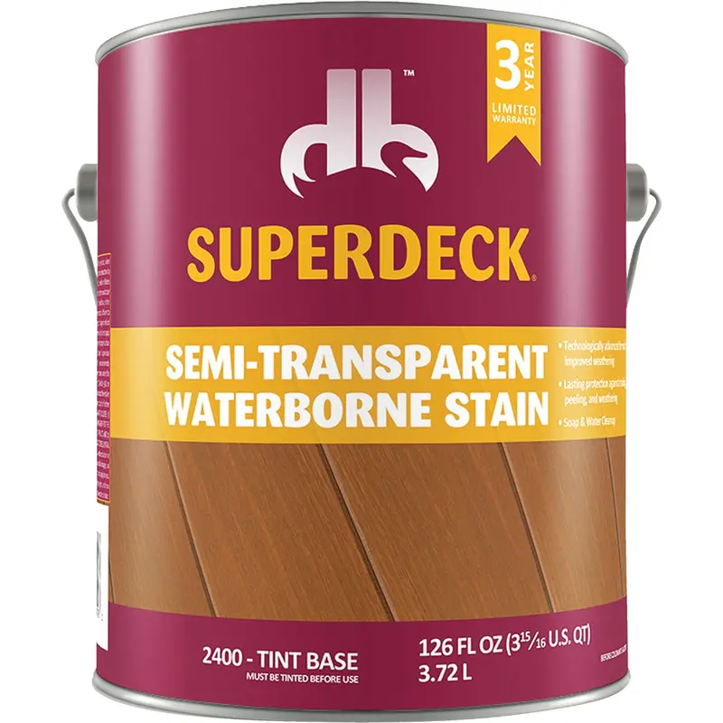 Duckback Superdeck Semi-Transparent Deck Stain – Waterborne Clear Formula, 1-Gallon Can 1