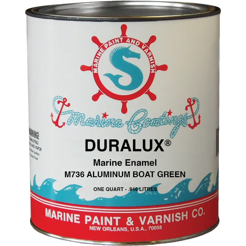Duralux Semi-Flat Marine-Grade Aluminum Boat Paint – Green, 1-Quart Can 1