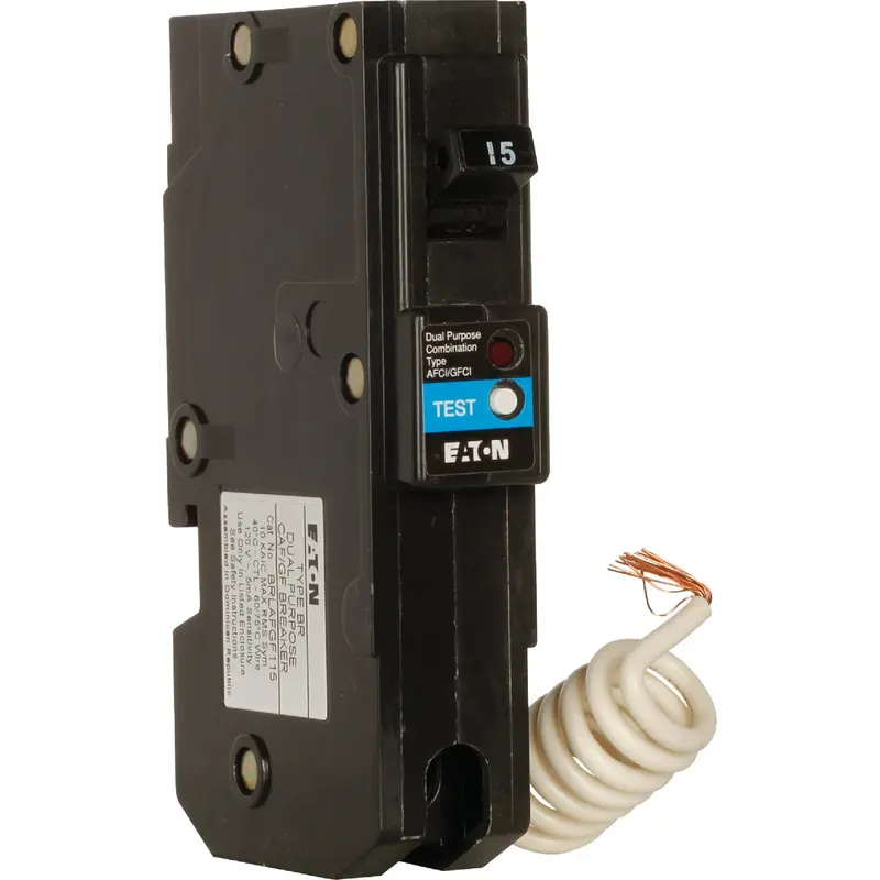 Eaton Br Afci/Gfci Circuit Breaker – 15A Single-Pole, Self-Testing Cafci Technology 1