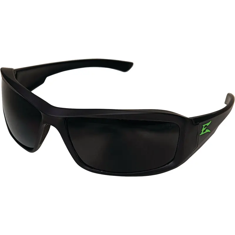 Edge Eyewear Brazeau Torque Safety Glasses – Matte Black Frame With Green Lens & Smoke Polarized Lenses 1