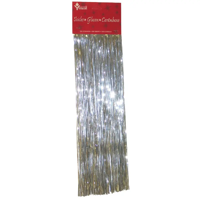 F.C. Young Silver Christmas Tinsel – 18" Thick Heavy-Duty Festive Decoration 1