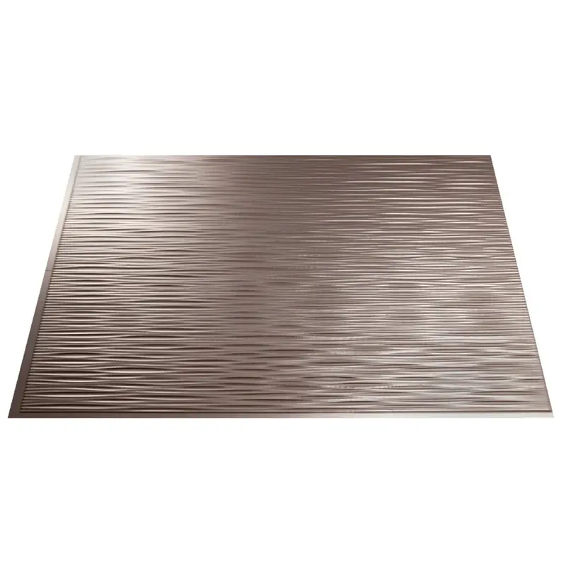 Fasade Brushed Nickel Ripple Thermoplastic Backsplash Panel – 18 In. X 24 In. 1