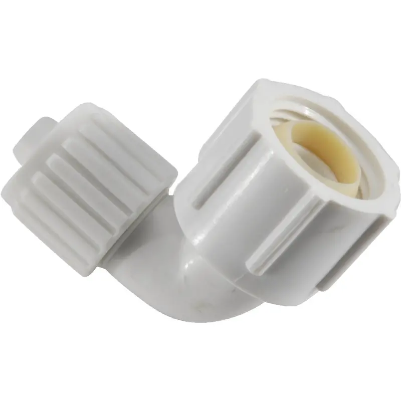 Flair-It Pex Elbow Fitting: 3/8" Pex X 1/2" Fpt, 90° Swivel, Plastic Compression 1