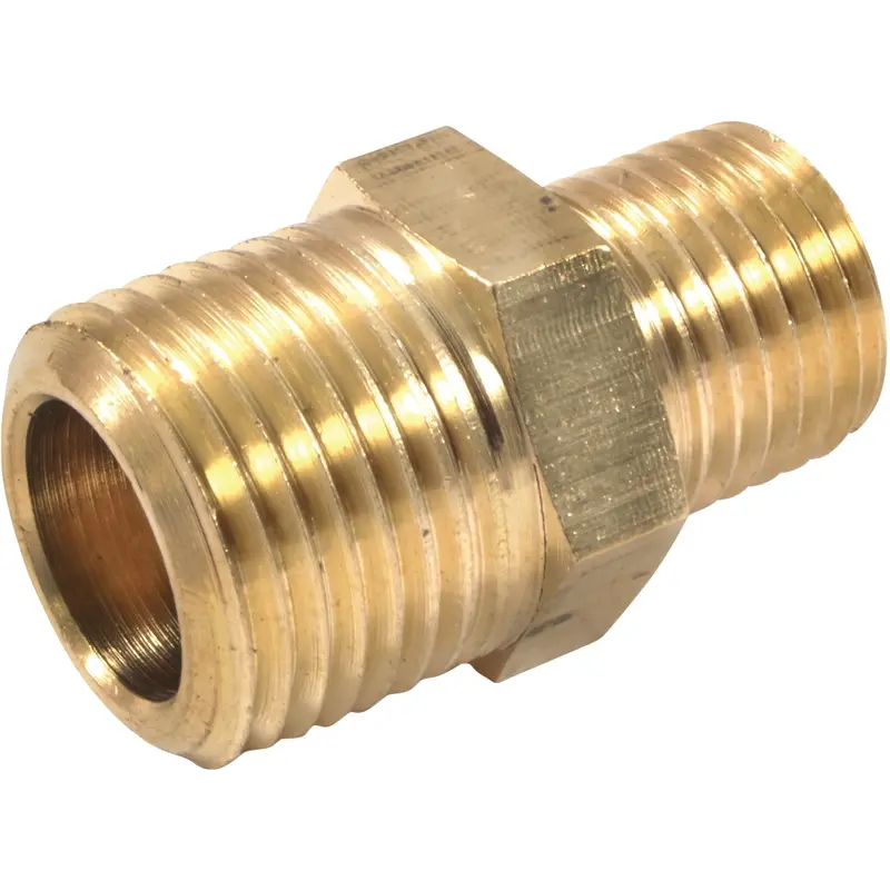 Forney Brass Pipe Reducer Adapter – 3/8-Inch Male Pipe Thread To 1/4-Inch Male Pipe Thread 1