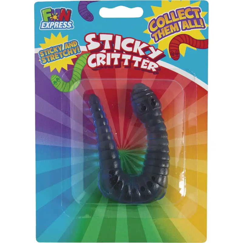 Fun Express Sticky Critter Novelty Toy – Reusable Adhesive Figure 1