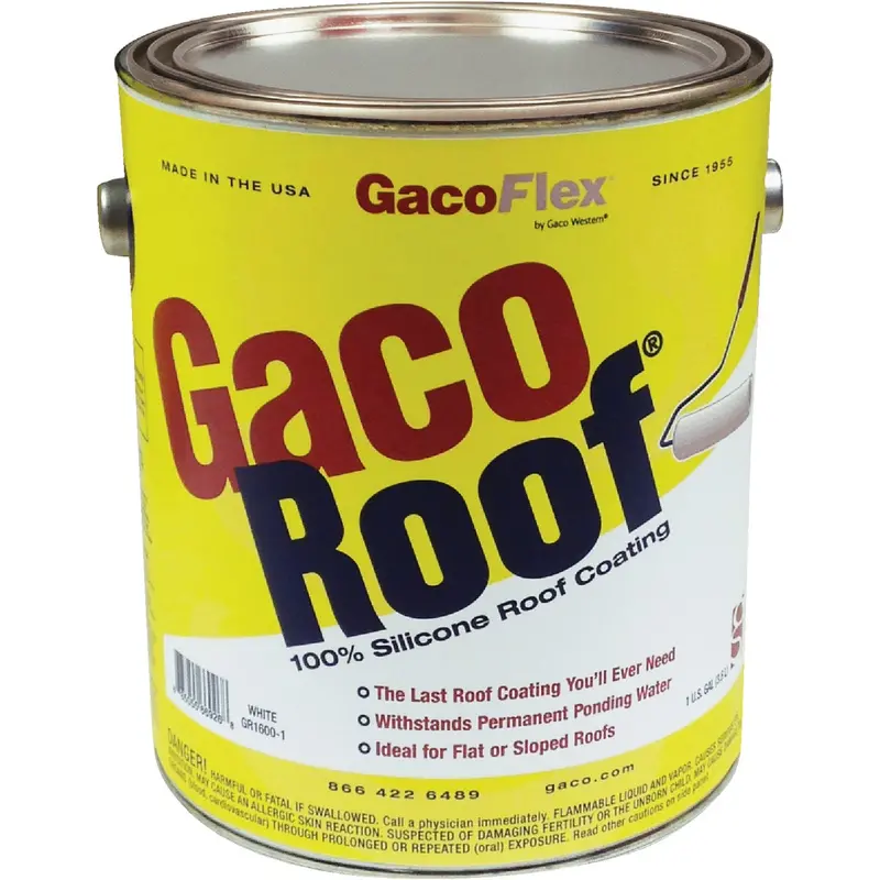 Gacoflex Gacoroof 100% Silicone Roof Coating – Voc-Compliant, White, 1-Gallon Flat Application 1