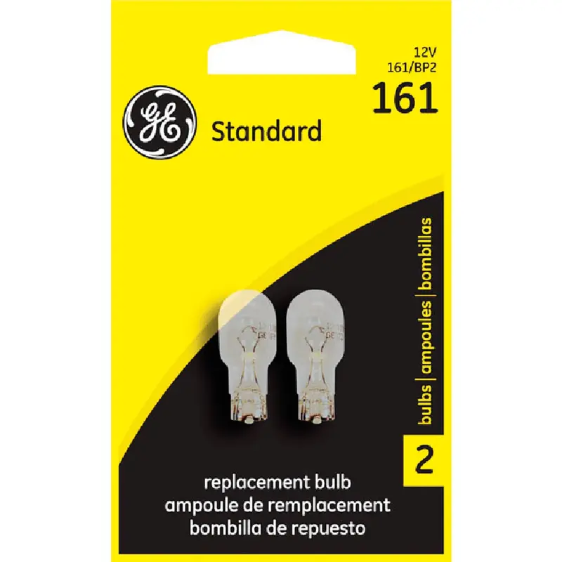 Ge 12V 161 Miniature Automotive Incandescent Bulb – 2-Pack 1
