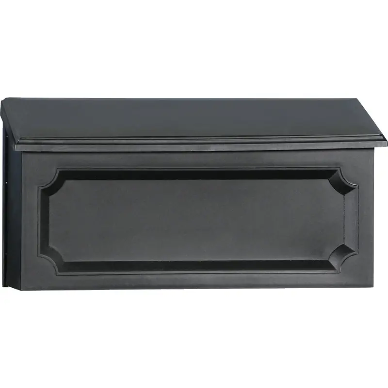 Gibraltar Windsor Wall-Mount Mailbox – Horizontal Black Steel Design With Secure Locking Mechanism 1
