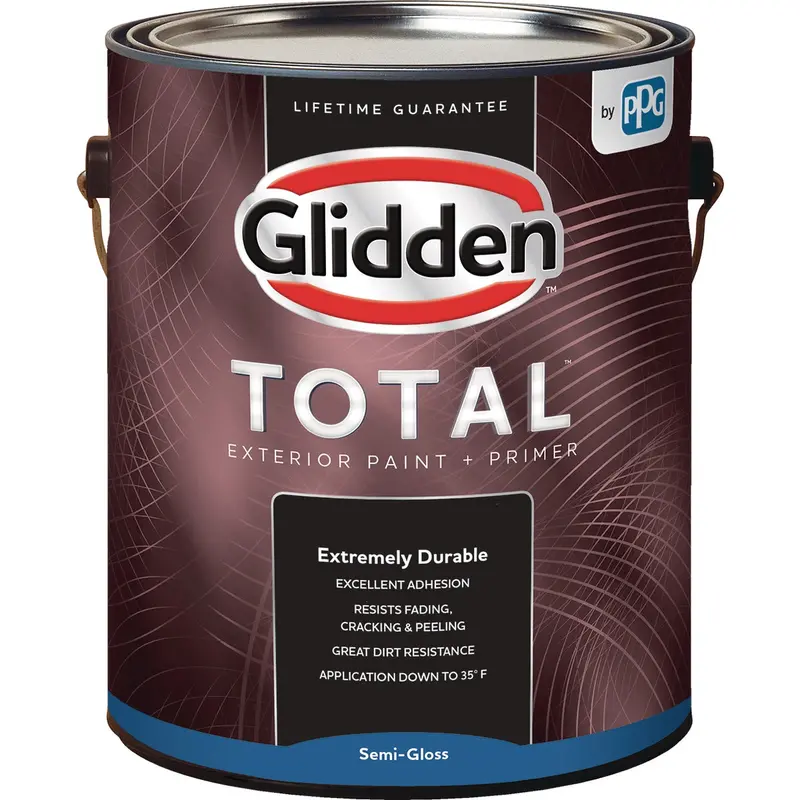 Glidden Total Exterior Paint + Primer In Semi-Gloss Ultra Deep Base – 1-Gallon Container 1