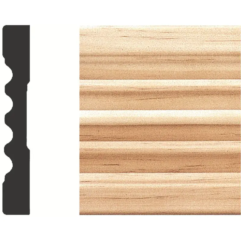 House Of Fara Natural Pine Fluted Casing – 7/16-Inch × 3-Inch × 7-Foot Length 1