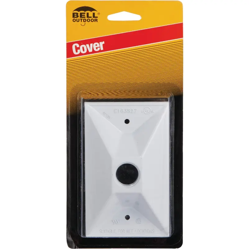 Hubbell Cluster Single-Outlet Weatherproof Cover – White Zinc Finish 1