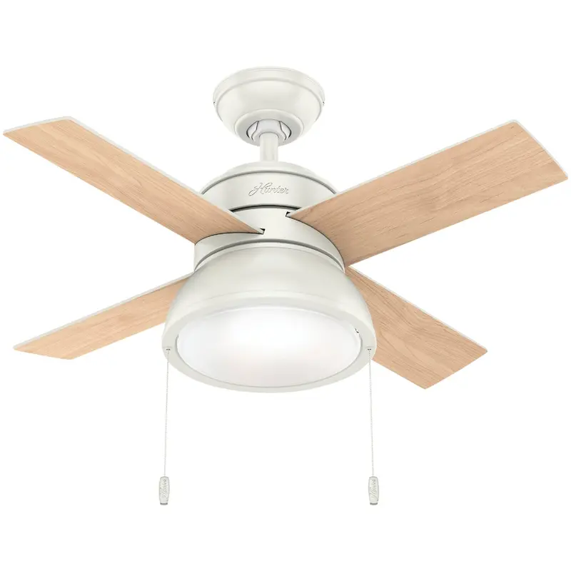 Hunter Loki 36-Inch Fresh White Ceiling Fan With Integrated Light Kit 1