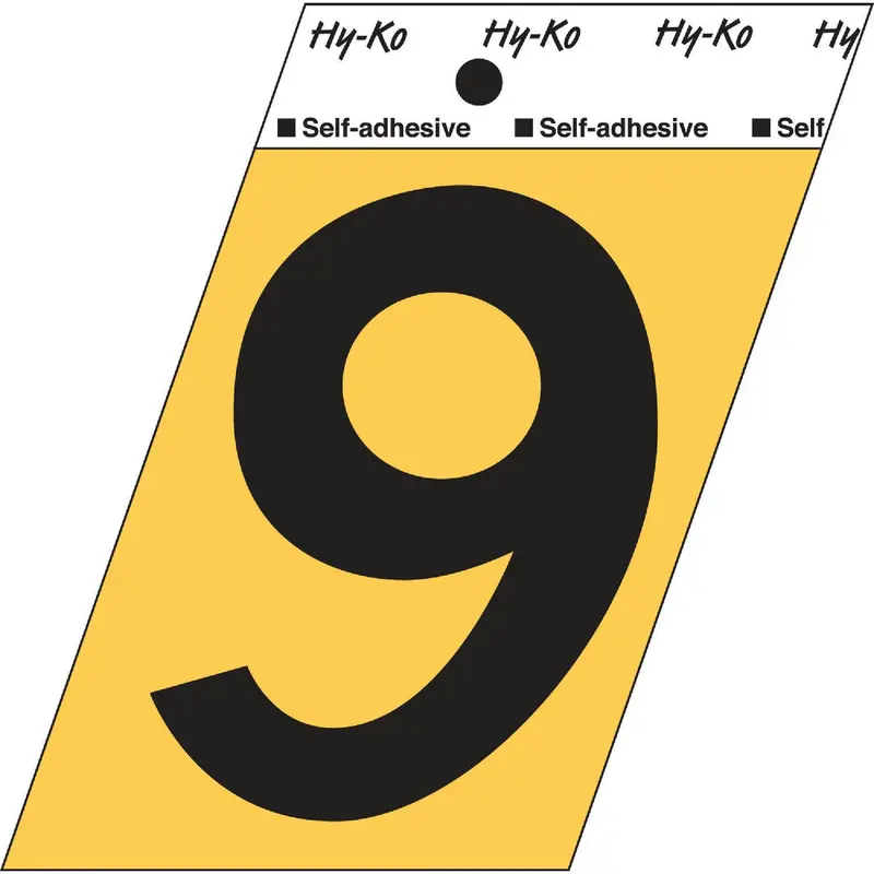 Hy-Ko Aluminum 3.5-Inch Non-Reflective Adhesive House Number '9' 1
