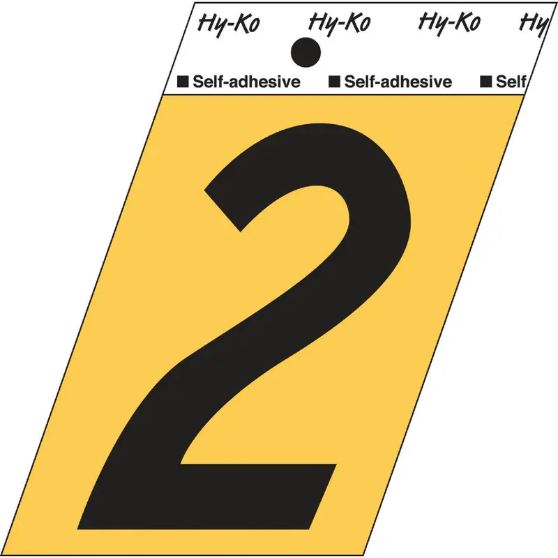 Hy-Ko Non-Reflective Adhesive Number Plate – 3.5-Inch Aluminum, Matte Finish 1