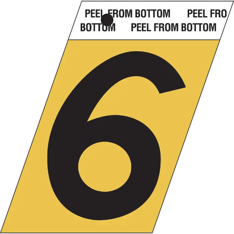 Hy-Ko Non-Reflective Aluminum Adhesive Numbers – Size 6, 1-1/2 In. 1