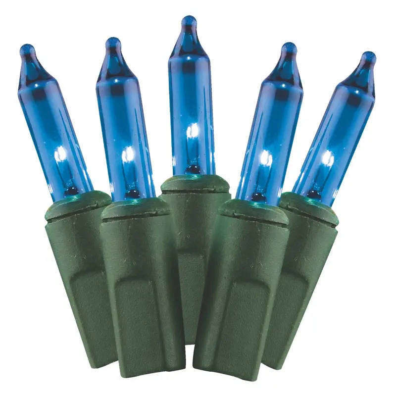 J Hofert Heavy-Duty Blue Mini Light Set – 150-Bulb Incandescent String Lights 1