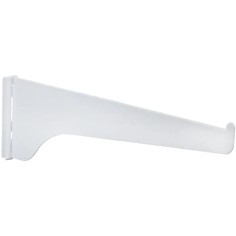 Knape & Vogt 180 Series Shelf Bracket – 16" White Steel Single-Slot Support For Standard Shelving 1