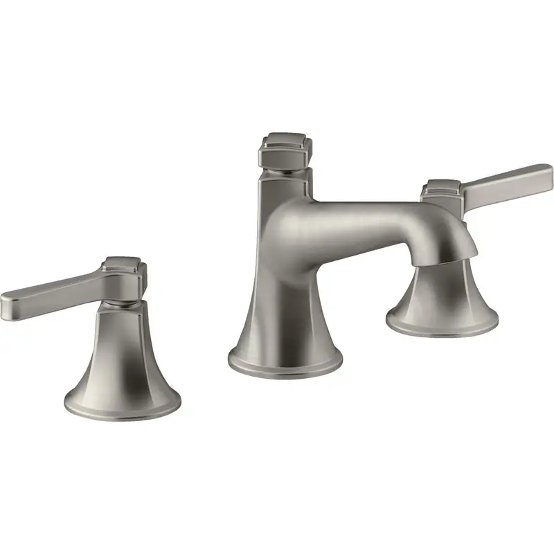 Kohler Georgeson Widespread Bathroom Faucet – Brushed Nickel, 2-Handle Lever, 8"–16" Adjustable Spread, Includes Pop-Up Drain 1