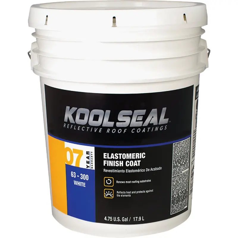 Kool Seal Elastomeric Roof Coating – 5-Gallon White Acrylic Formula With 7-Year Uv Protection 1