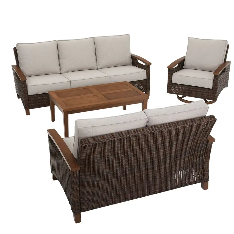 Leisure Classics Monterrey 4-Piece Outdoor Chat Set With Cushions 1