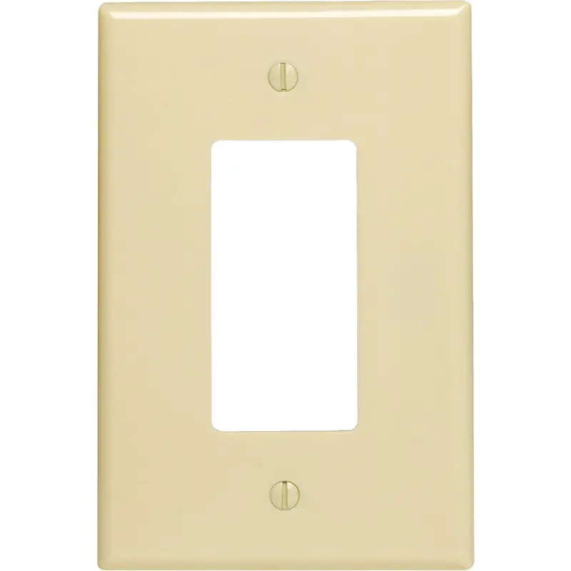 Leviton Decora Oversized Rocker Wall Plate – Ivory Plastic, 1-Gang Decorator Style 1