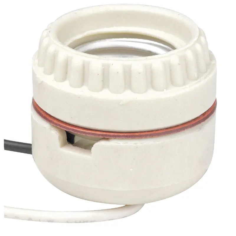 Leviton Keyless Porcelain Lamp Socket – Medium Base, White Finish 1