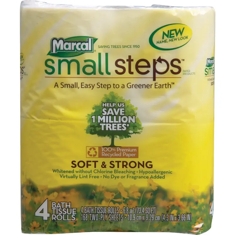 Marcal Small Steps Recycled Toilet Paper, Eco-Friendly Roll 1