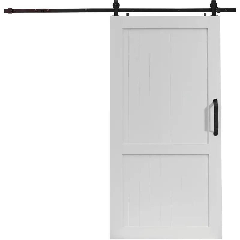 Millbrooke H-Style Barn Door Kit – 42" X 84" White Pvc Sliding Door System 1
