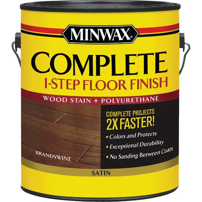 Minwax Brandy Satin Floor Finish – 1 Gal. Stain & Polyurethane In One 1