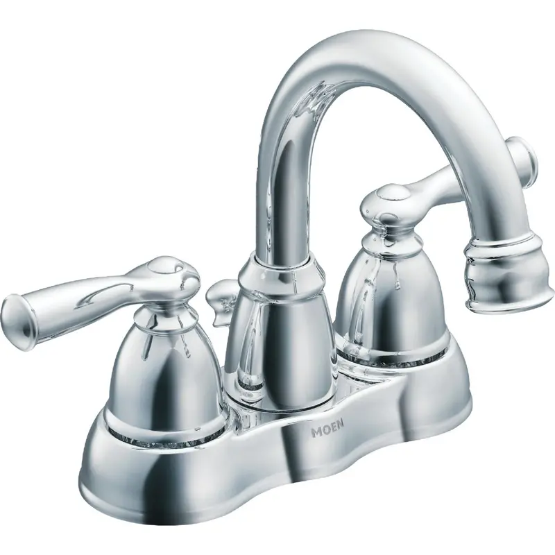 Moen Banbury Bathroom Faucet – Chrome 2-Handle Lever, 4" Centerset, Hi-Arc Spout With Pop-Up Drain 1