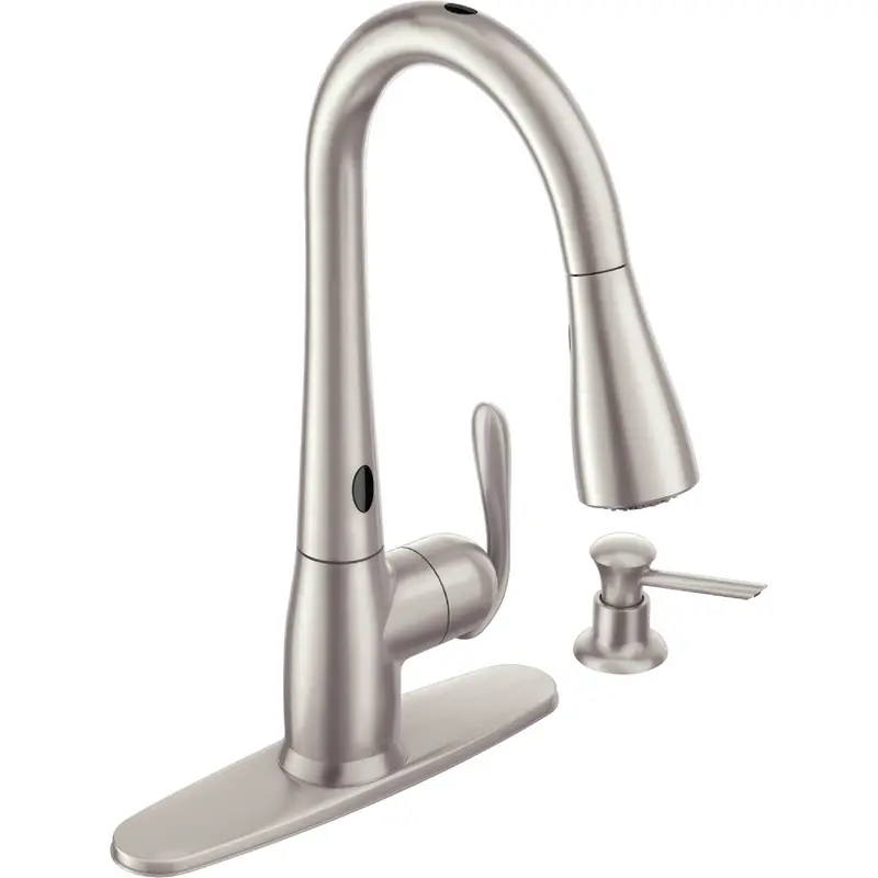 Moen Hayesfield Motion-Sense Pull-Down Kitchen Faucet – Stainless Steel, Single-Handle Design 1