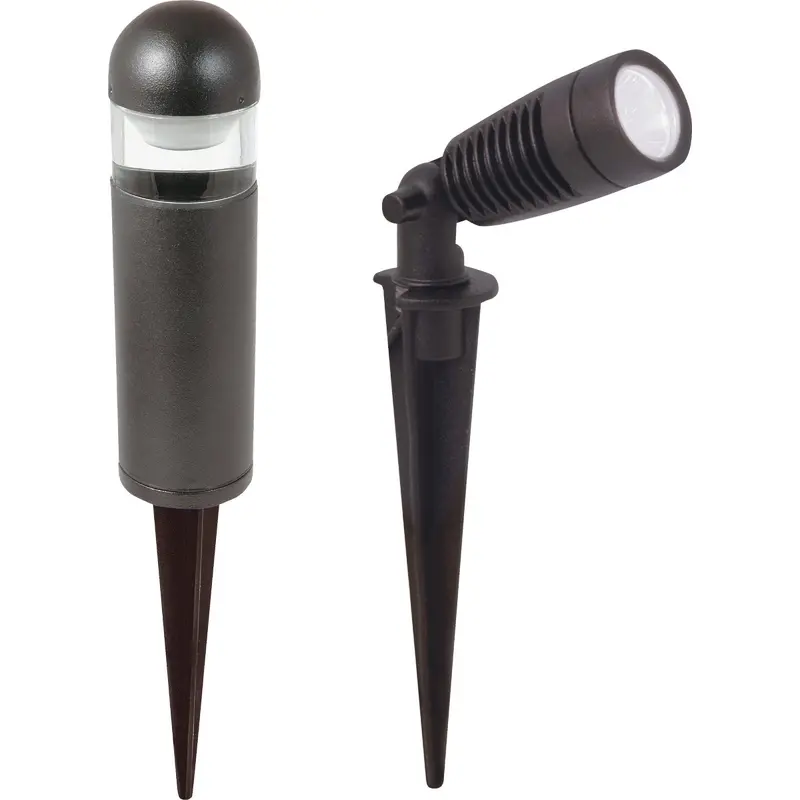 Moonrays Led Path Light Kit – Black 2-Spotlight + 4-Bollard Landscape Lighting Set 1