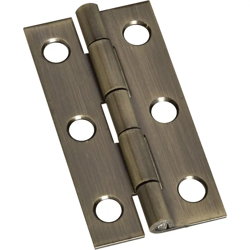 National Antique Brass Narrow Decorative Hinges – 1 In. X 2 In., 2-Piece Set 1