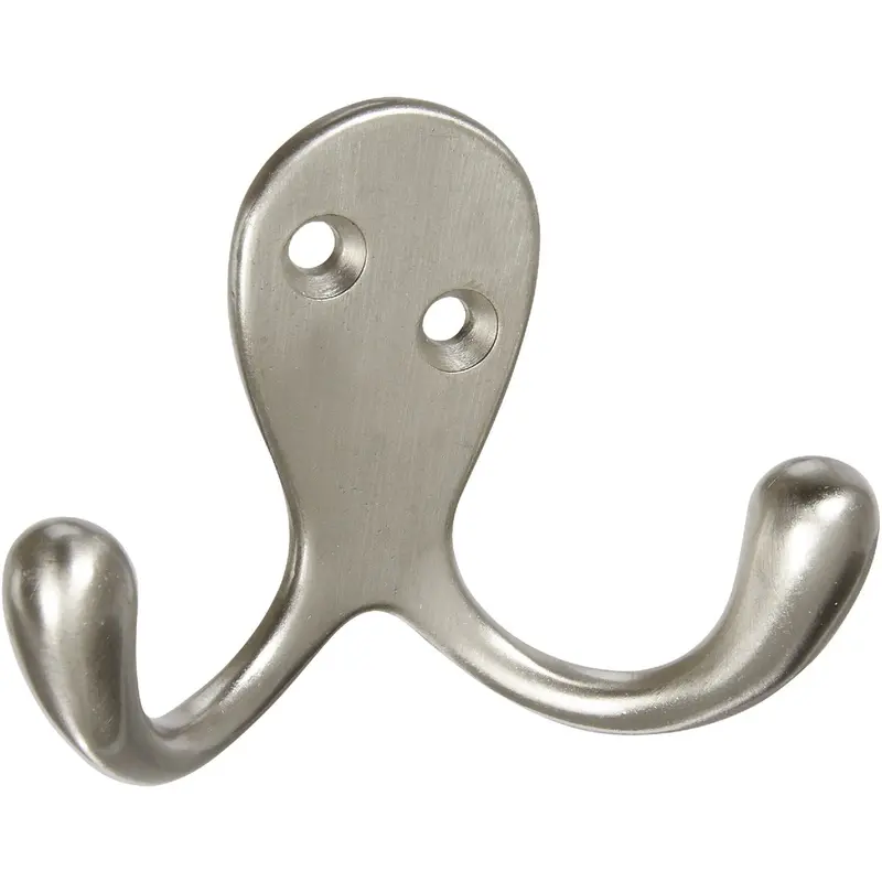 National Satin Nickel Double Hook Wall Mount 1