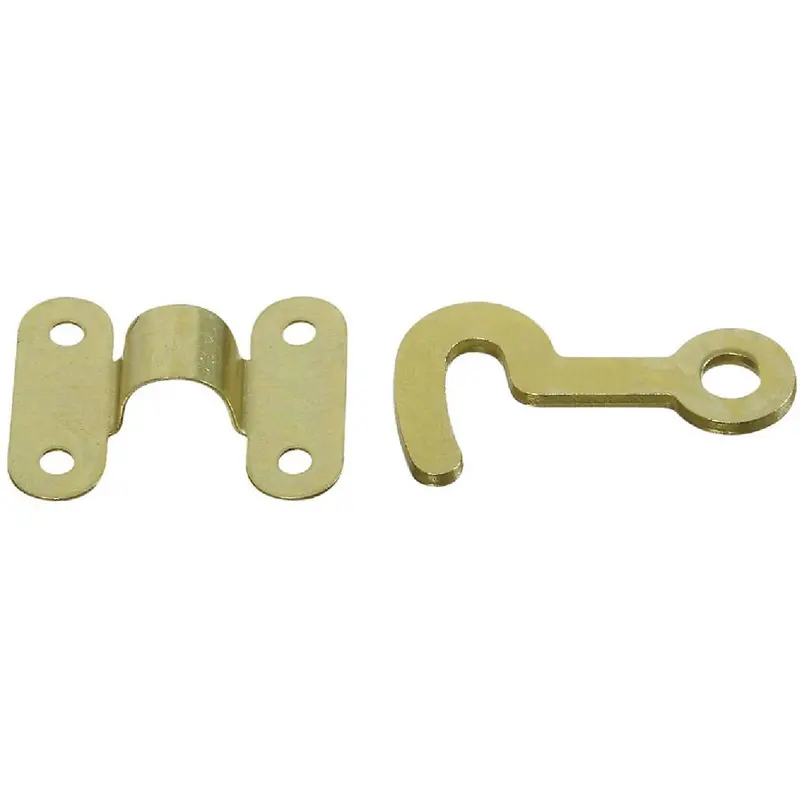 National Solid Brass Hook And Staple Set – 2-Piece Hardware Kit 1
