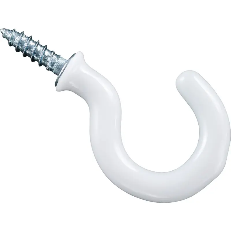 National White Vinyl Cup Hooks – 1-Inch, Pack Of 30 For Bathroom Or Kitchen Use 1