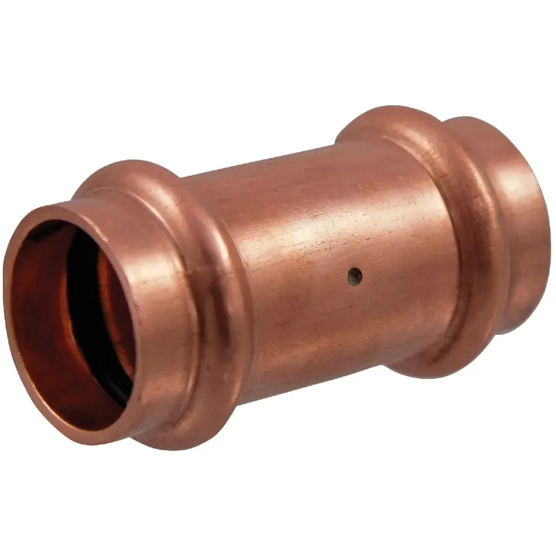 Nibco Press Copper Coupling With Stop – 1/2" X 1/2", Leak-Resistant Fitting For Copper Pipe Installations 1