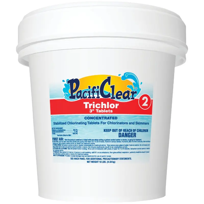 Pacificlear Trichlor Chlorine Tablets – 3-Inch, 10-Pound Pool Sanitizer For Extended Release 1