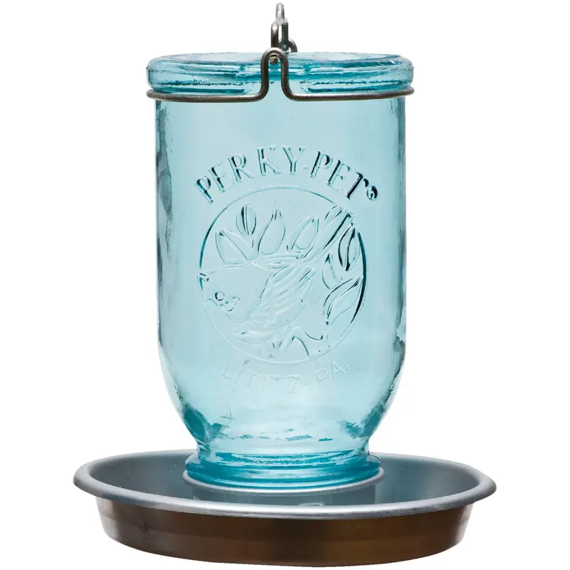 Perky-Pet Blue Mason Jar Style Bird Waterer – 32 Oz. Capacity 1