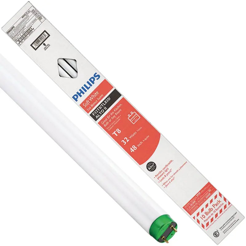 Philips Alto T8 Fluorescent Tube – 48 Inch, 32W Bright White, 10-Pack 1