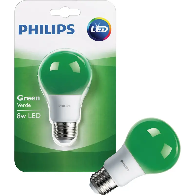 Philips Green Led Decorative Light Bulb – 60W Equivalent, A19 Medium Base 1
