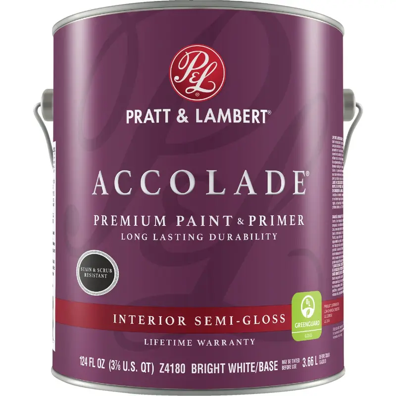 Pratt & Lambert Accolade Premium Interior Paint – 100% Acrylic Semi-Gloss Wall Paint & Primer In Bright White, 1-Gallon 1