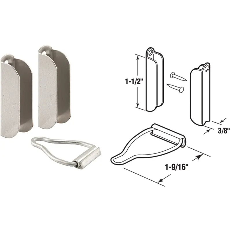 Prime-Line Mill Hanger And Latch Kit – 3/8-Inch Size, Stainless Steel, 2-Piece Set 1