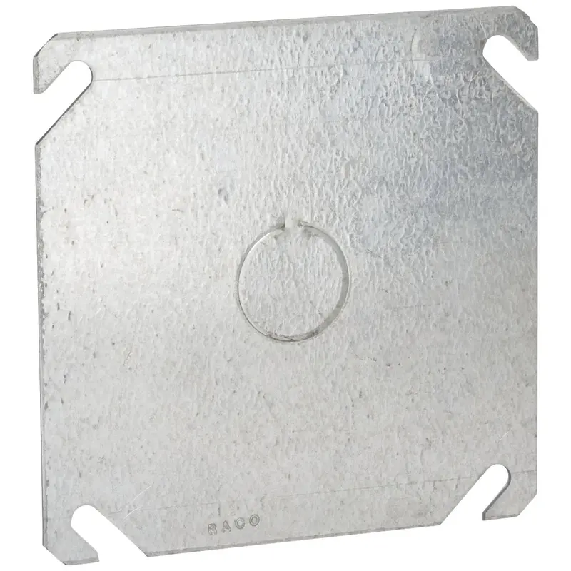 Raco Square Blank Cover: 4" X 4", With 1/2" Knockout 1